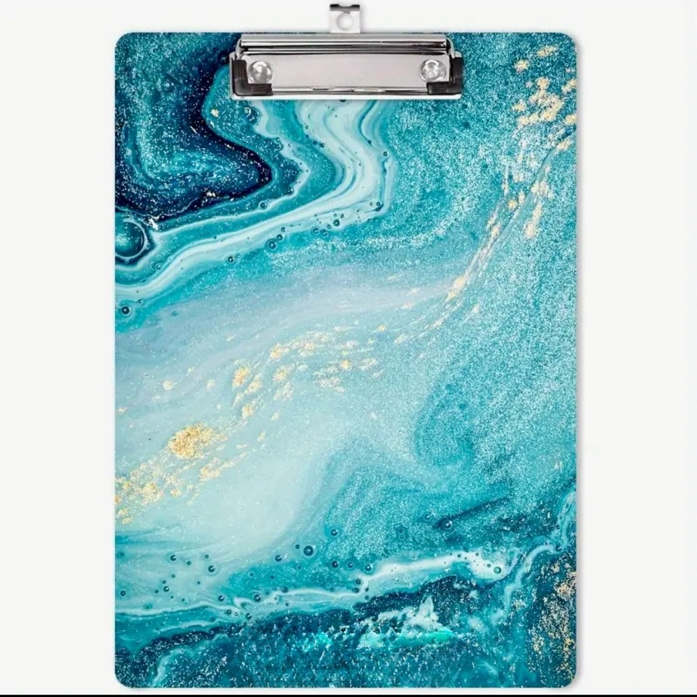 Blue and Gold Marble Clipboard